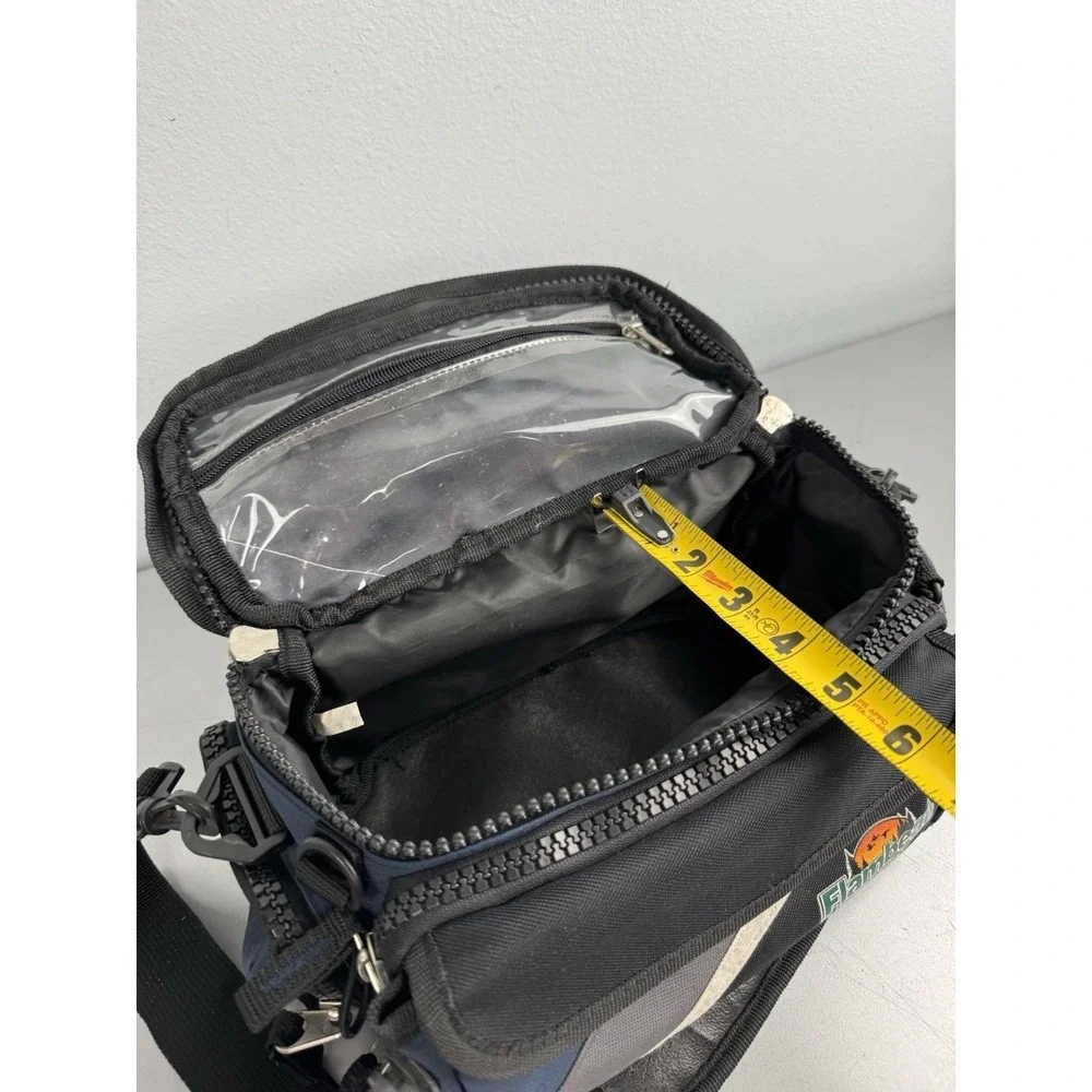 Flambeau Pro Angler Fishing Hunting Bag Multiple Zippers Pockets Strap Blue
